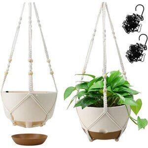 Hanging Planter Self Watering 10 Inch, 2 Pack Indoor Outdoor Hanging Baskets